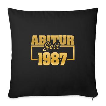 Pas d’école en 1987 - Housse de coussin décorative 45 x 45 cm - noir - Devant