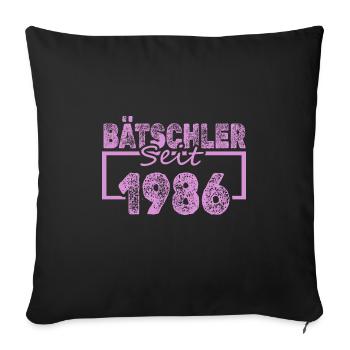 1986 - Housse de coussin décorative 45 x 45 cm - noir - Devant