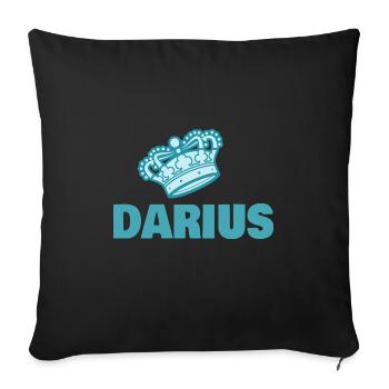 First name Darius - Sofa pillowcase 17,3'' x 17,3'' (45 x 45 cm) - black - Front