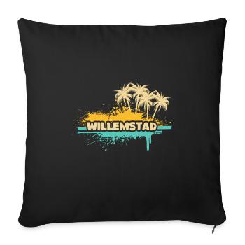 Willemstad as a holiday - Sofa pillowcase 17,3'' x 17,3'' (45 x 45 cm) - black - Front