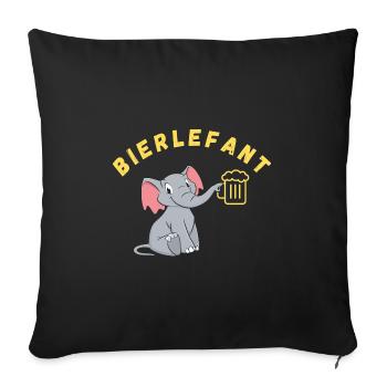 Bier und Elefant passt wie Zoo und Rüssel - Sofakissenbezug 45 x 45 cm - Schwarz - Vorne
