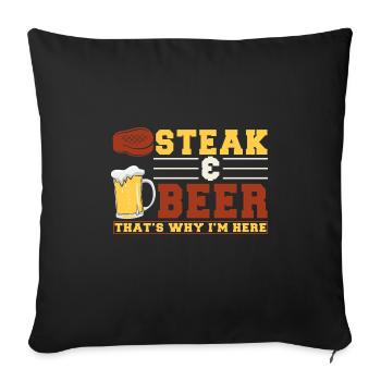 Lustiger Grill-Spruch I Grillen Motiv - Sofakissenbezug 45 x 45 cm - Schwarz - Vorne