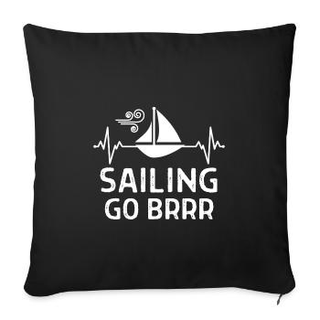 Seefahrer Segeln Seemann Capitän Geschenk Sprüche - Sofakissenbezug 45 x 45 cm - Schwarz - Vorne