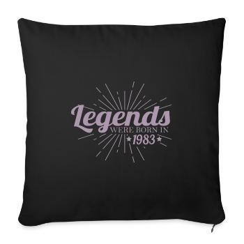 Des légendes sont nées en 1983 - Housse de coussin décorative 45 x 45 cm - noir - Devant