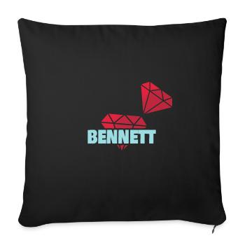 Precious Bennett - Sofa pillowcase 17,3'' x 17,3'' (45 x 45 cm) - black - Front