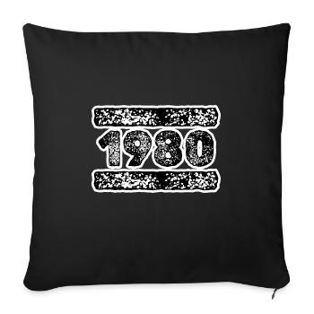 1980 - Sofa pillowcase 17,3'' x 17,3'' (45 x 45 cm) - black - Front