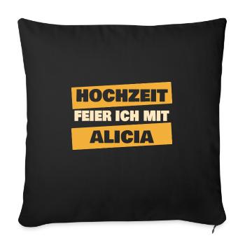 Alicia as a bachelor party - Sofa pillowcase 17,3'' x 17,3'' (45 x 45 cm) - black - Front