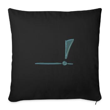 exclamation mark - Sofa pillowcase 17,3'' x 17,3'' (45 x 45 cm) - black - Front