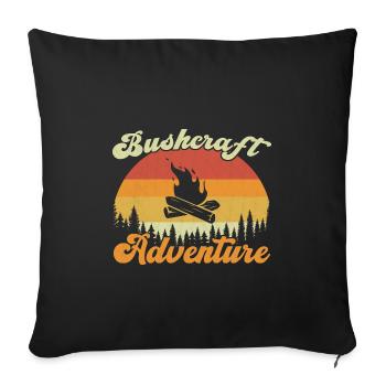 Bushcraft Adventure / Bushcraft - Sofa pillowcase 17,3'' x 17,3'' (45 x 45 cm) - black - Front