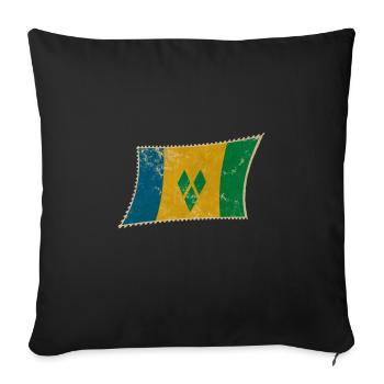 Saint Vincent and the Grenadines - Sofa pillowcase 17,3'' x 17,3'' (45 x 45 cm) - black - Front
