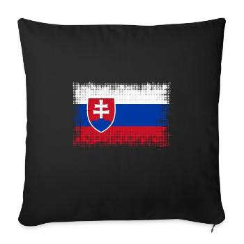 Slovakia - Sofa pillowcase 17,3'' x 17,3'' (45 x 45 cm) - black - Front