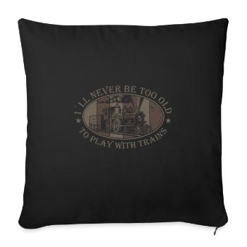 Lokführer Bahn Design I Model Eisenbahn - Sofakissenbezug 45 x 45 cm - Schwarz - Vorne