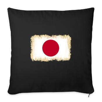 Flag of Japan - Sofa pillowcase 17,3'' x 17,3'' (45 x 45 cm) - black - Front