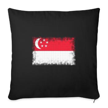 Gift for Singapore - Sofa pillowcase 17,3'' x 17,3'' (45 x 45 cm) - black - Front