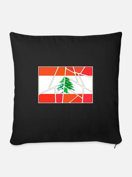 Geschenk für Libanon - Sofakissenbezug 45 x 45 cm - Schwarz