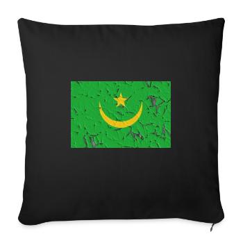 Mauritania as a flag - Sofa pillowcase 17,3'' x 17,3'' (45 x 45 cm) - black - Front