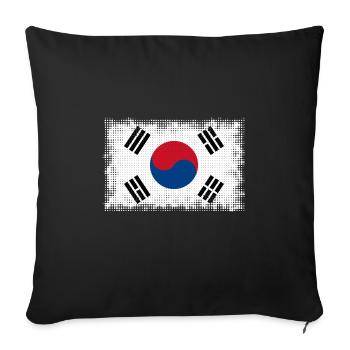 Corée du Sud - Housse de coussin décorative 45 x 45 cm - noir - Devant