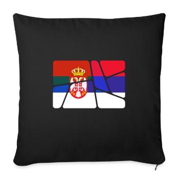 Serbie Serbie - Housse de coussin décorative 45 x 45 cm - noir - Devant