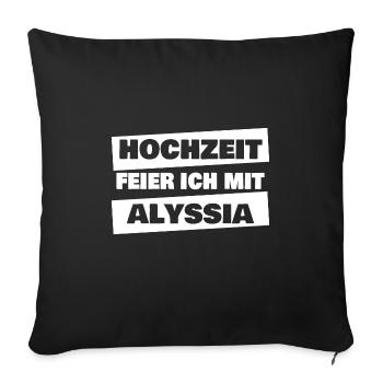 Alyssia als JGA - Sofakissenbezug 45 x 45 cm - Schwarz - Vorne
