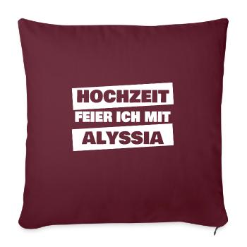 Alyssia als JGA - Sofakissenbezug 45 x 45 cm - Burgunderrot - Vorne