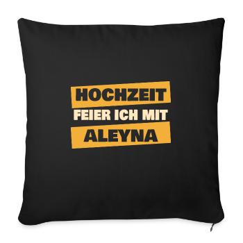Aleyna en tant qu’enterrement de vie de garçon - Housse de coussin décorative 45 x 45 cm - noir - Devant