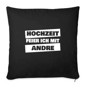 Andre - Sofa pillowcase 17,3'' x 17,3'' (45 x 45 cm) - black - Front