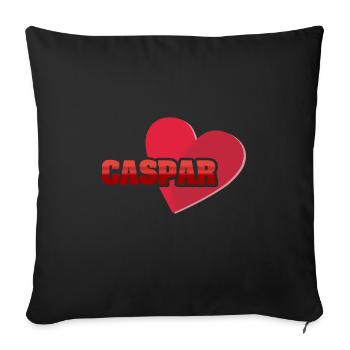 Caspar as a first name - Sofa pillowcase 17,3'' x 17,3'' (45 x 45 cm) - black - Front