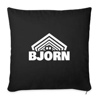 Prénom Björn - Housse de coussin décorative 45 x 45 cm - noir - Devant