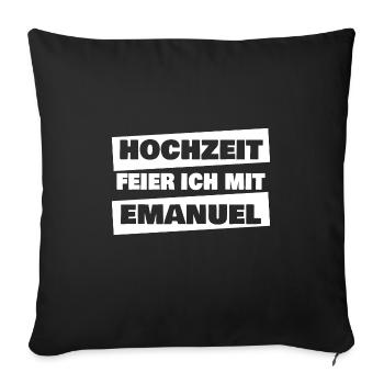 Cadeau pour Emanuel - Housse de coussin décorative 45 x 45 cm - noir - Devant