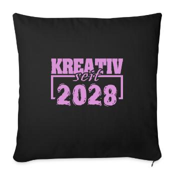 2028 - Sofa pillowcase 17,3'' x 17,3'' (45 x 45 cm) - black - Front