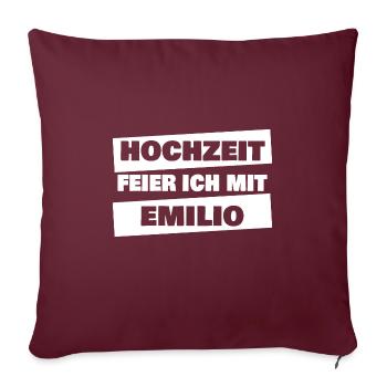 Emilio - Housse de coussin décorative 45 x 45 cm - bordeaux - Devant