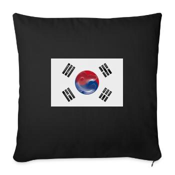 Corée du Sud - Housse de coussin décorative 45 x 45 cm - noir - Devant