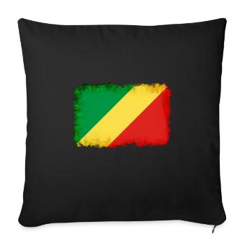 Republic of the Congo - Sofa pillowcase 17,3'' x 17,3'' (45 x 45 cm) - black - Front