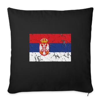 Serbia - Sofa pillowcase 17,3'' x 17,3'' (45 x 45 cm) - black - Front