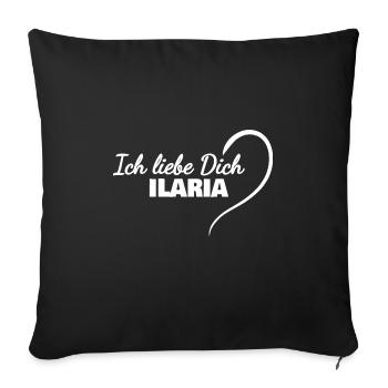 Ilaria dans le rôle de LoveYou - Housse de coussin décorative 45 x 45 cm - noir - Devant