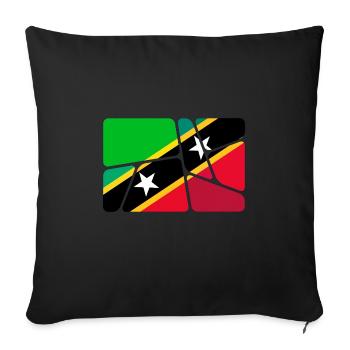 Land Flagge St. Kitts und Nevis - Sofakissenbezug 45 x 45 cm - Schwarz - Vorne