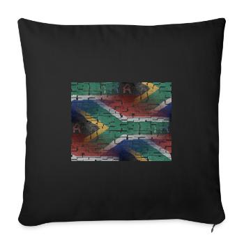 Afrique du Sud - art design - Housse de coussin décorative 45 x 45 cm - noir - Devant