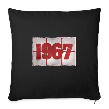Born in 1967 - Sofa pillowcase 17,3'' x 17,3'' (45 x 45 cm) - black - Front