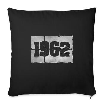 Né en 1962 - Housse de coussin décorative 45 x 45 cm - noir - Devant