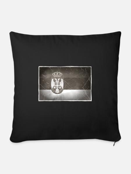 Serbien - Sofakissenbezug 45 x 45 cm - Schwarz