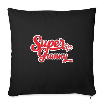 Super Grand-mère Grand-mère Grand-mère Amour Coeur - Housse de coussin décorative 45 x 45 cm - noir - Devant