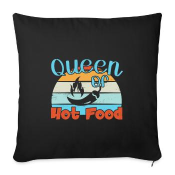 Queen of Hot Food / Spicy Food - Sofa pillowcase 17,3'' x 17,3'' (45 x 45 cm) - black - Front