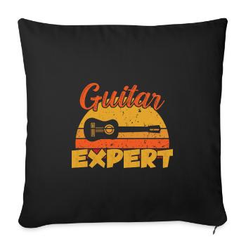 Guitar Expert / Gitarre - Sofa pillowcase 17,3'' x 17,3'' (45 x 45 cm) - black - Front