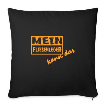 Fliesenleger - Sofakissenbezug 45 x 45 cm - Schwarz - Vorne