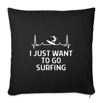 Surfer Surfer Funny Sniffer Cadeau - Housse de coussin décorative 45 x 45 cm - noir - Devant