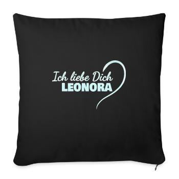Liebe für Leonora LiebeDich Herz - Sofakissenbezug 45 x 45 cm - Schwarz - Vorne