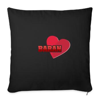 Herz für Baran Baran Herzen - Sofakissenbezug 45 x 45 cm - Schwarz - Vorne