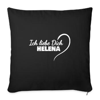 Herz Helena - Sofakissenbezug 45 x 45 cm - Schwarz - Vorne
