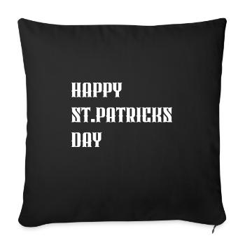 « Joyeuse Saint-Patrick » Blanc - Housse de coussin décorative 45 x 45 cm - noir - Devant