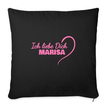 Geschenk für Marisa - Sofakissenbezug 45 x 45 cm - Schwarz - Vorne